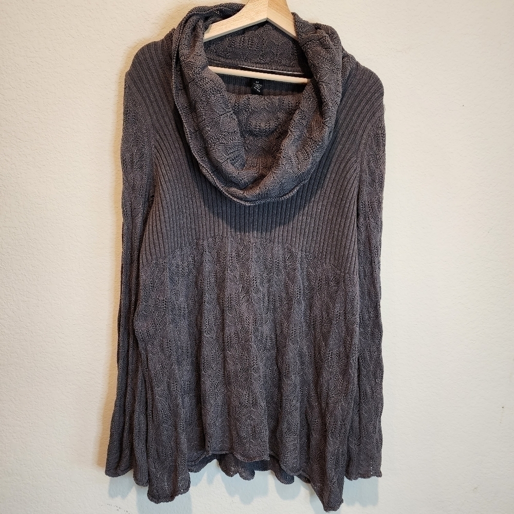 Style & Co. Grey Cowl Neck Sweater Size 0X Cozy Fall and Winter